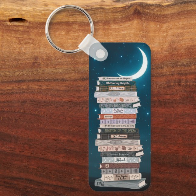 Gothic Horror Books Keychain (Front)