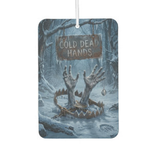 Gothic Horror Illustration of Frozen Hands Car Air Freshener