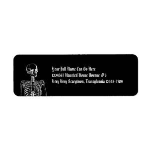 Gothic Horror Skeleton Return Address Label
