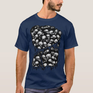 Gothic Horror Skulls Pile Inside Halloween Costume T-Shirt