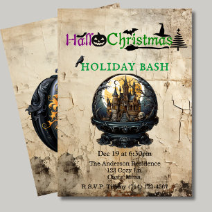 Gothic House Hallo-Christmas Holiday Bash Invitation