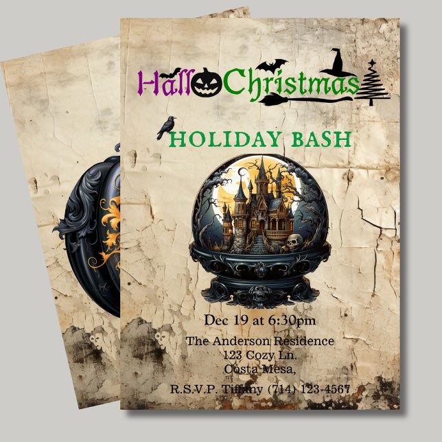 Gothic House Hallo-Christmas Holiday Bash Invitation (Creator Uploaded)