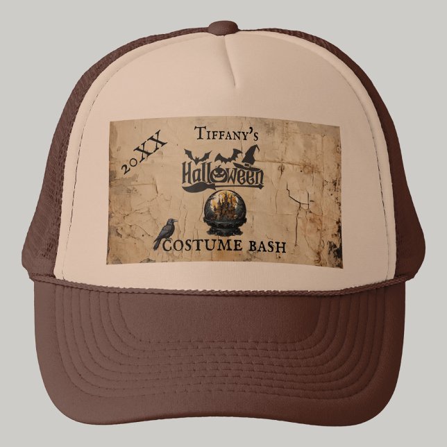 Gothic House in Snow Globe Halloween Costume Party Trucker Hat (Creator Uploaded)