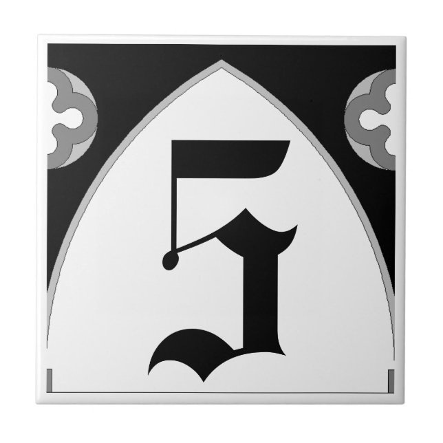 Gothic House Number Tile (Front)