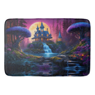 Gothic House on Hill with Waterfalls Bath Mat