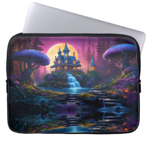Gothic House on Hill with Waterfalls Laptop Sleeve