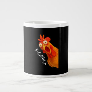 Gothic Humor Funny F Caw F Crow Design Large Coffee Mug