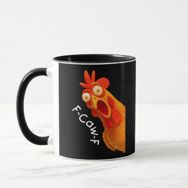 Gothic Humor Funny F Caw F Crow Design Mug (Left)