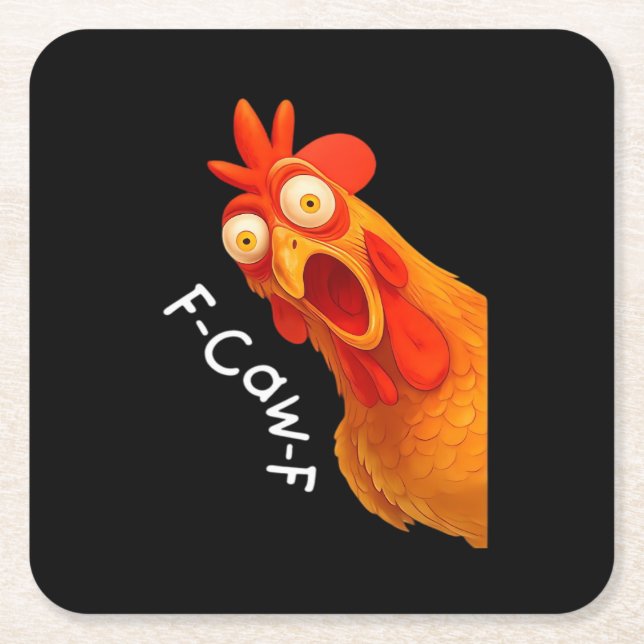 Gothic Humor Funny F Caw F Crow Design Square Paper Coaster (Front)
