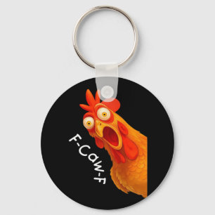 Gothic Humor Funny F-Caw-F Crow Key Ring
