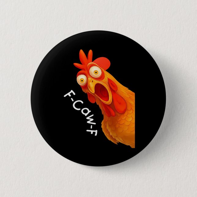 Gothic Humour Funny F-Caw-F Crow 6 Cm Round Badge (Front)