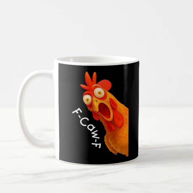 Gothic Humour Funny F-Caw-F Crow Coffee Mug (Left)