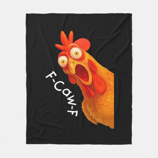 Gothic Humour Funny F-Caw-F Crow Fleece Blanket (Front)