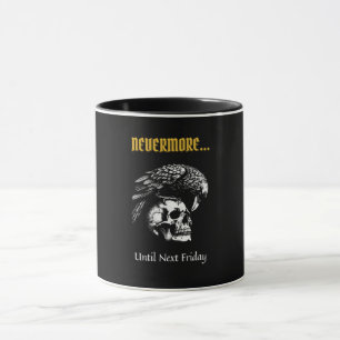 Gothic Humour with Raven and Skull Mug