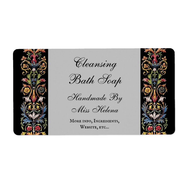 Gothic Illuminated Art Editable Soap Label (Front)