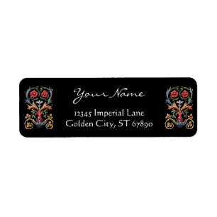 Gothic Illuminated Floral Custom Return Address Return Address Label