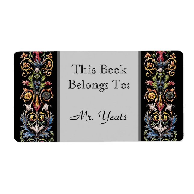 Gothic Illuminated Manuscript Art Custom Bookplate (Front)
