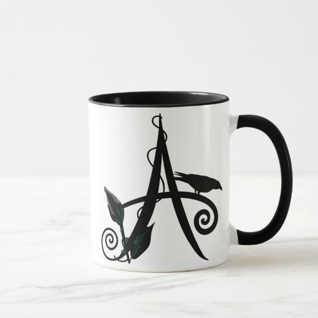 'Gothic Initial A' Mug (Right)