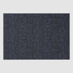 Gothic Jacquard Swirls Decoupage - Dusky Blue  Tissue Paper