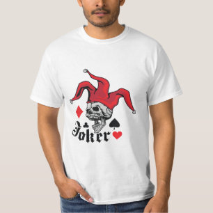 Gothic Joker Skull Playing Cards Graphic T-Shirt