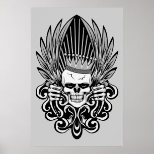 Gothic King Skull Poster