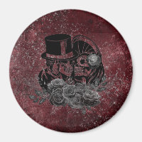 Gothic Kissing Skulls Couple And Blood Red Eternal
