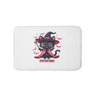 Gothic kitten in pink – sweet, but bewitched Overs Bath Mat