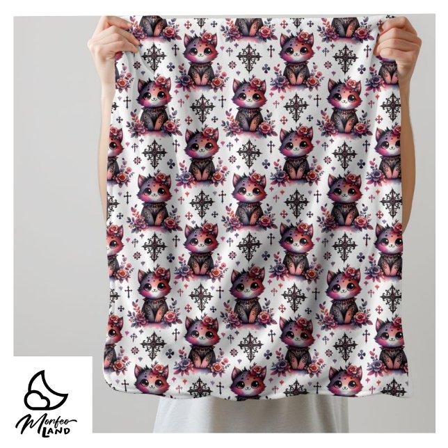 Gothic Kitten Sherpa Blanket (Creator Uploaded)