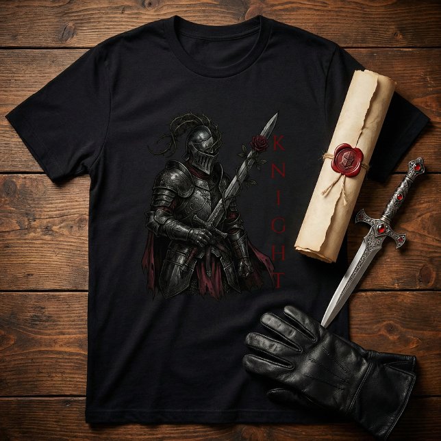 Gothic Knight of the Bleeding Rose Dark Fantasy T-Shirt (Creator Uploaded)