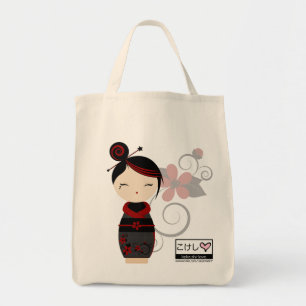 Gothic Kokeshi Grocery Tote