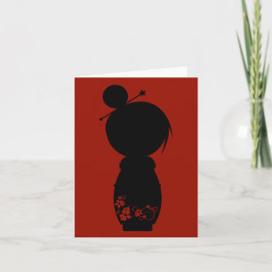 Gothic Kokeshi Silhouette Note Card