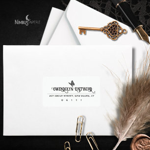 Gothic Lace Butterfly Address Label