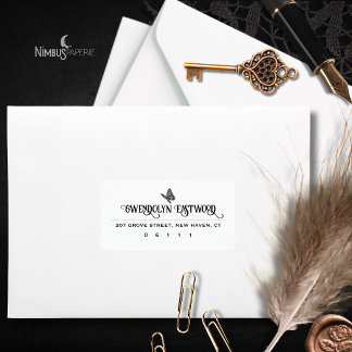 Gothic Lace Butterfly Address Label