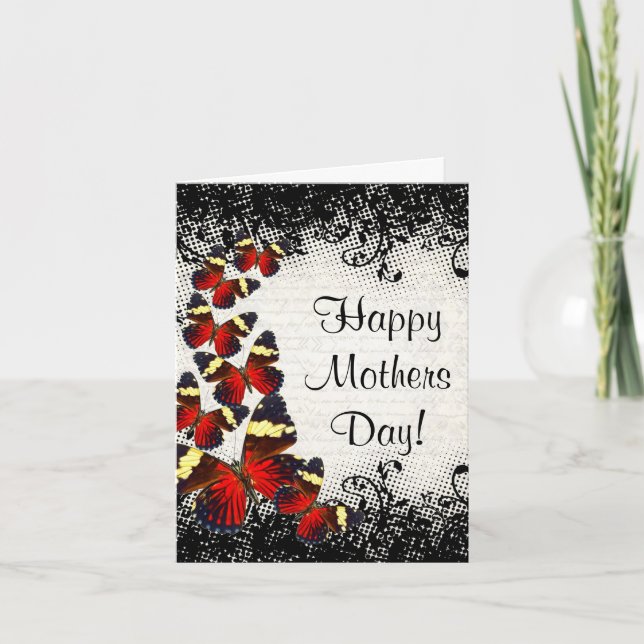 Gothic lace butterfly mothers day card (Front)