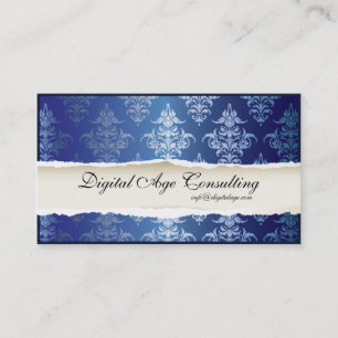 Gothic Lace Filigree - blue Business Card