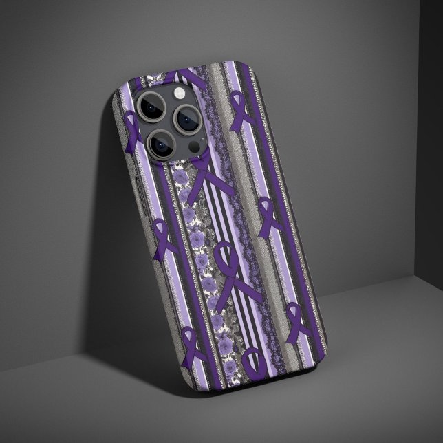 Gothic Lace Floral Lavender Epilepsy Awareness iPhone Case (Creator Uploaded)