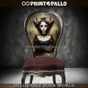 Gothic Lady of the Bats with roses Tissue Paper