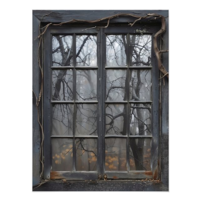 Gothic Landscape Window View Photo Print (Front)