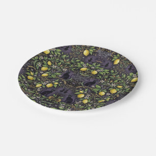 Gothic Lemon Halloween Paper Plates Pattern