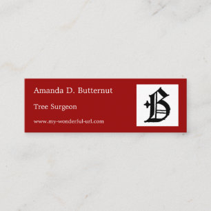 Gothic Letter "B" Classic English Initial Mini Business Card
