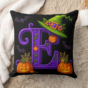 Gothic Letter E Personalised Throw Pillow
