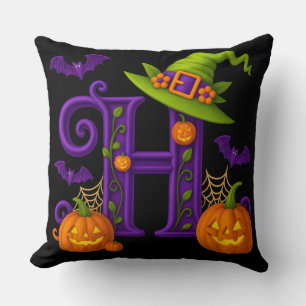 Gothic Letter H Personalised Throw Pillow