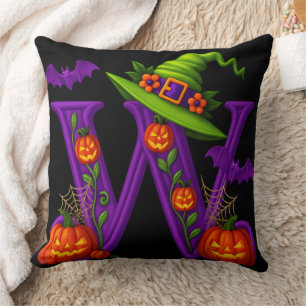 Gothic Letter W Personalised Throw Pillow