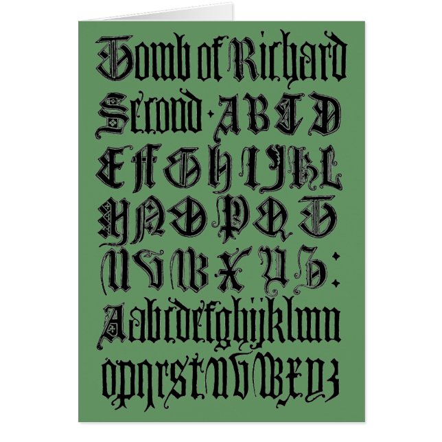 Gothic Letters Greeting Card (Front)