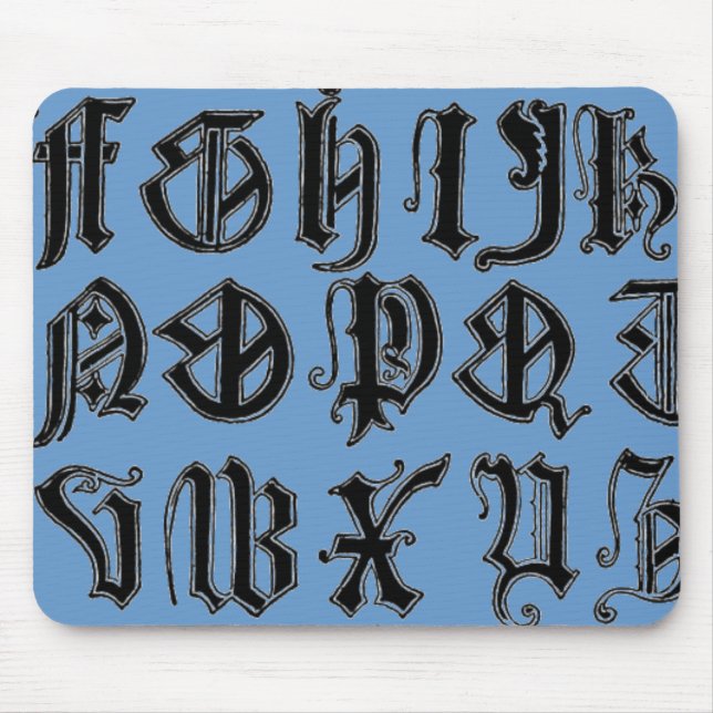 Gothic Letters Mouse Pad (Front)