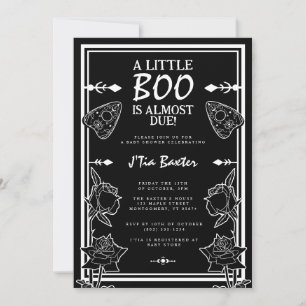Gothic Little Boo Black Spirit Board Baby Shower Invitation