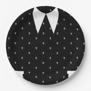 Gothic Little girl in black dress Birthday Paper Plate