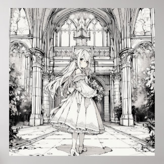 Gothic Lolita colouring Poster