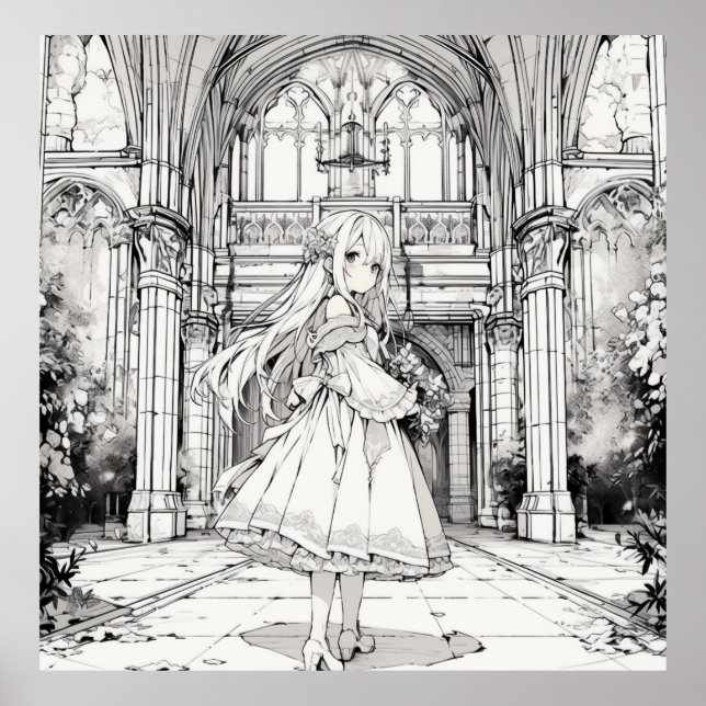 Gothic Lolita colouring Poster (Front)