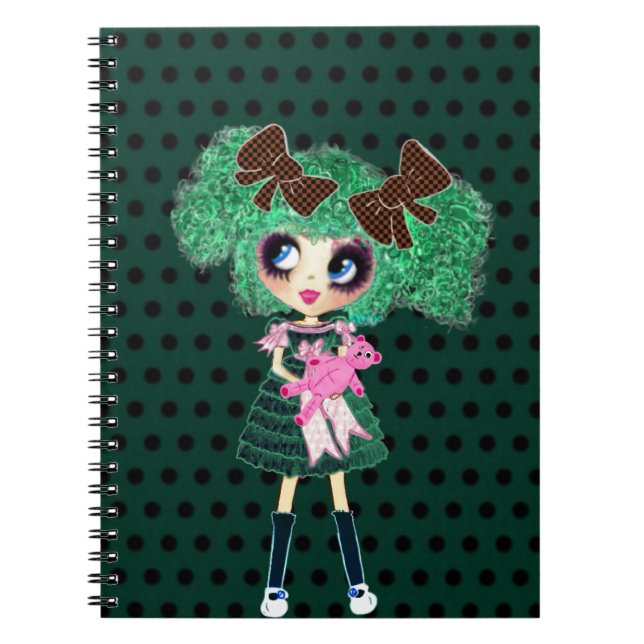 Gothic Lolita girl emerald girly gifts Notebook (Front)